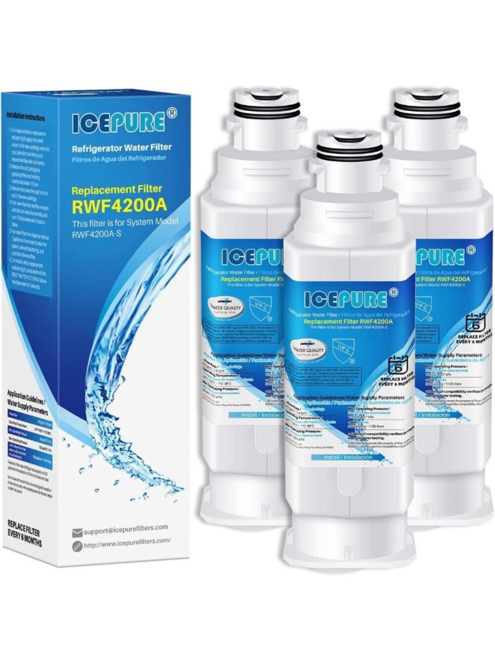 3-Pack Replacement Water Filters for Samsung HAF-QIN/EXP & DA97-08006C